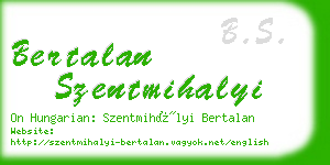 bertalan szentmihalyi business card